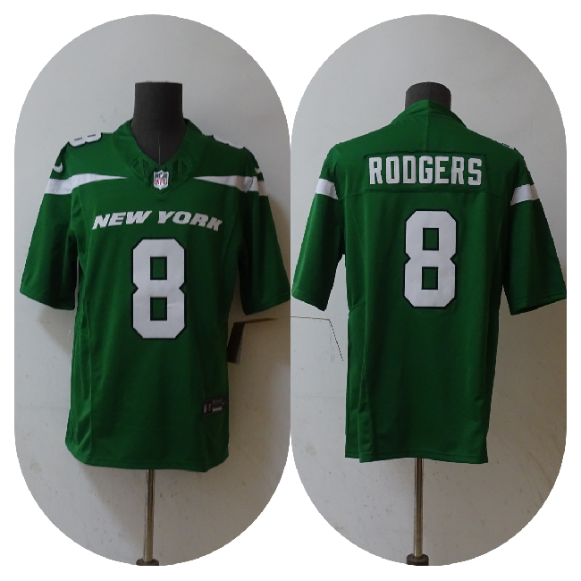 Men's New York Jets #8 Aaron Rodgers 2023 F.U.S.E. Green Vapor Untouchable Limited Stitched Jersey